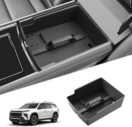 SKTU for 2024 2025 2026 Chevy Traverse Center Console Organizer 2024 2025 2026 Traverse (LS/LT/Z71/High Country/RS) Console Tray 2024 2025 2026 Chevy Traverse Accessories with Sunglasses Holder