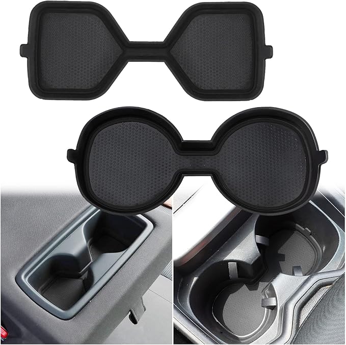 Auovo 3D Cup Holder Inserts for Toyota RAV4 Accessories 2025 2024 2023 2022 2021 2020 2019 Silicone Center Console Cup Holder Coaster Liner Mat Pad Interior Trims (Black, 2pcs kit)
