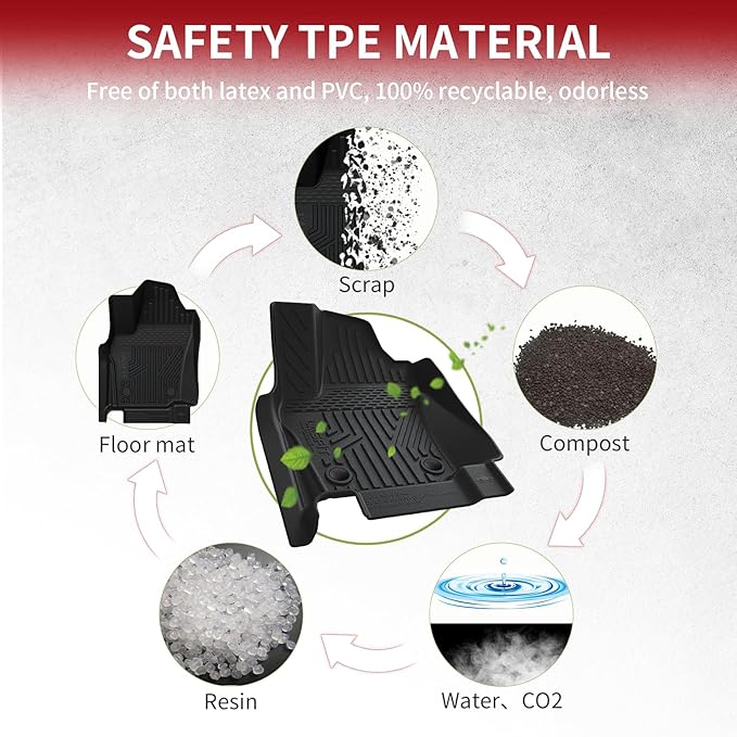 LASFIT Floor Mats for Toyota Tacoma 2024 2025 2026 Double Cab Auto Trans (Not fit Hybrid) All Weather Floor Liner for Tacoma TRD/SR/SR5/limited TPE Custom Fit Car Mats Front&Rear 2 Row Mats