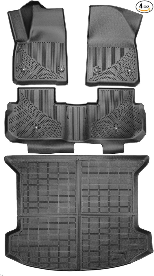 Floor Mats & Cargo Liner Set Custom Fit for Cadillac XT5 2025 2017-2024 All Weather Protection for Car Mats Anti-Slip TPE Floor Liners Cadillac XT5 Accessories Waterproof Trunk Mat, Black