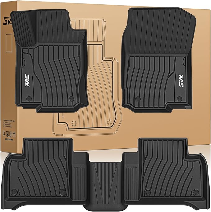 3W Floor Mats Fit for Benz GLE 2016-2019, TPE All Weather Custom Fit Floor Liner for Benz GLE 350/400/43 AMG/450 AMG/550e/63 AMG/63 AMG S, Car Mats Easy Clean