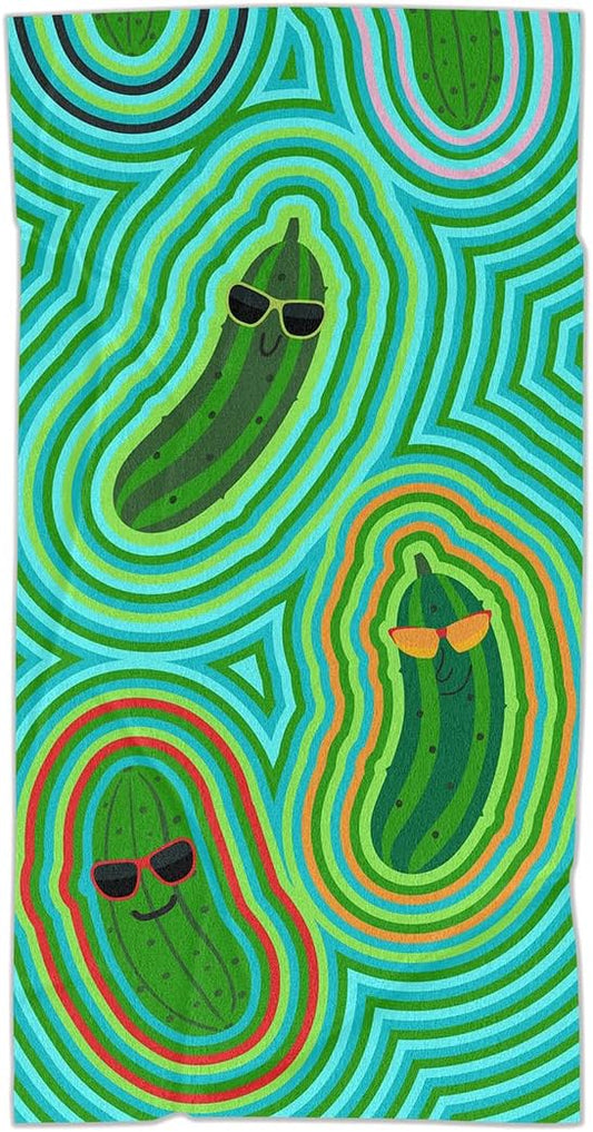 Sprints Athletic Running Towel, Full-Sized, Car Seat Cover - Moisture Wicking (Pickles)