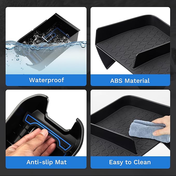 Powerty Center Console Organizer for 2019-2024 2025 Toyota RAV4 Interior Accessories Armrest Storage Box Gear Shift Storage Tray Secondary Box Insert Divider 2Pcs