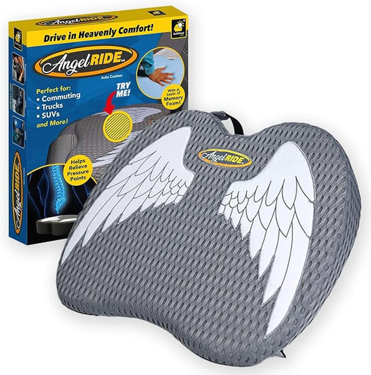 Auto Cushion with Memory Foam, AS SEEN ON FOX NEWS, Advanced Lumbar Helps Relieve Pressure Points, Molds to Any Body, Drive in Heavenly Comfort in Any Vehicle, Breathable, Washable Cover