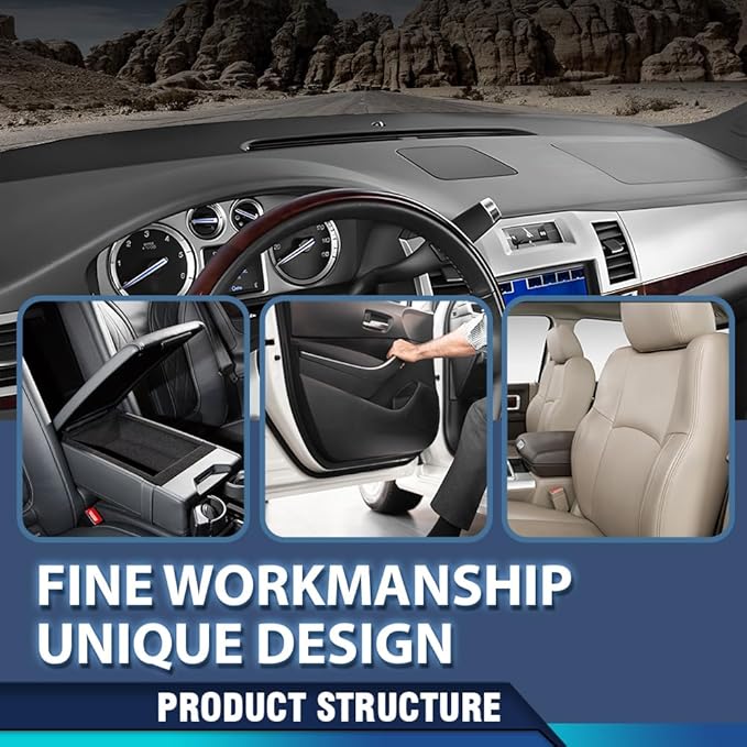 PIT66 Dash Cover Dashboard Panel Compatible with Cadillac Escalade ESV 2007-2014 Fit Cadillac Escalade EXT and Hybrid 2007-2013 Black Instrument Panel