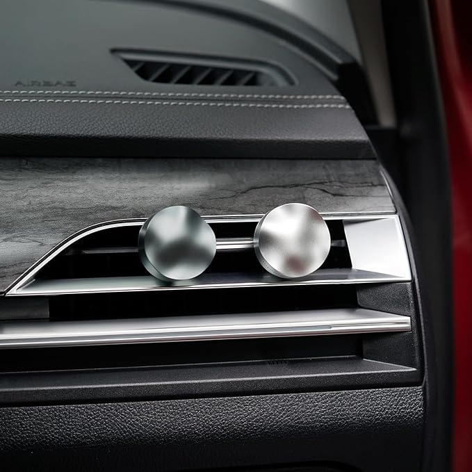 THEDOTS Metal Wave Car Air Freshener Vent Clip, Frosted Ebony, Water Ripple Design, Long-lasting Fragrance, Gift for Drivers