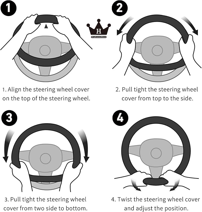 3D Car Steering Wheel Cover Comfort Grip Massage Sporty Anti-Slip Carbon Fiber Faux Leather for Sedan SUV, Universal Fit, Car Handle Covers for All Seasons, 14.75-15.15in, Black