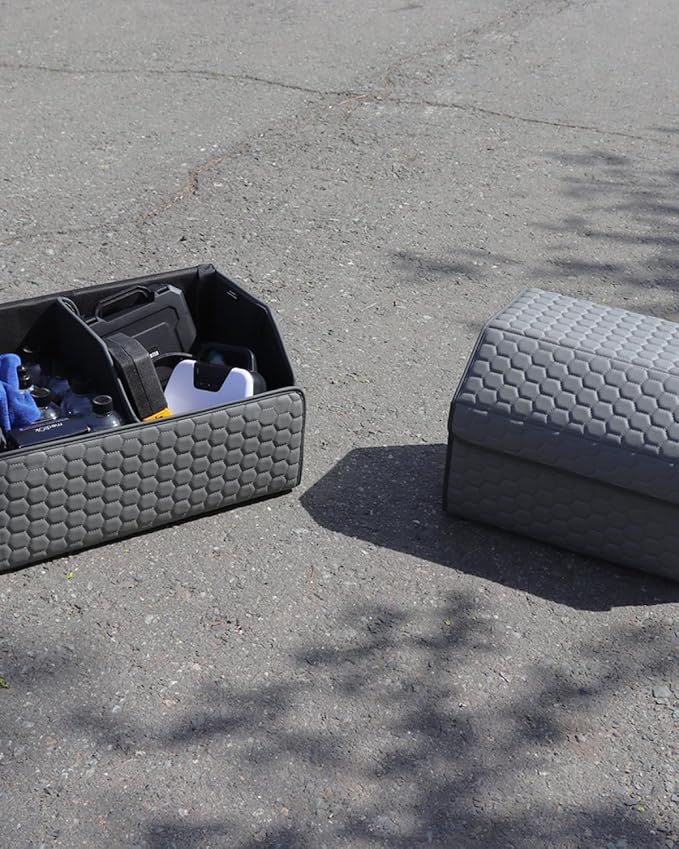 Owleys Car Tote Bundle - Trunk Organizer Set - Gray Interior Accessories (Gray 21.6" + 17.7")