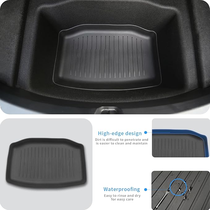 All Weather Cargo Liners for Tesla Model 3 Trunk Mats,Front and Rear Trunk Tray Mats Protector 2021 2022 2023 Accessories