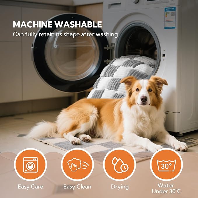 Soulbond Backseat Pet Bed Mat,Dog Bed for Car,Fuzzy Dog Seat Cover for Car Back Seat, Non-Slip Travel Pet Mat, Fit for Backseat Extenders and Seat Covers(Gray and White)