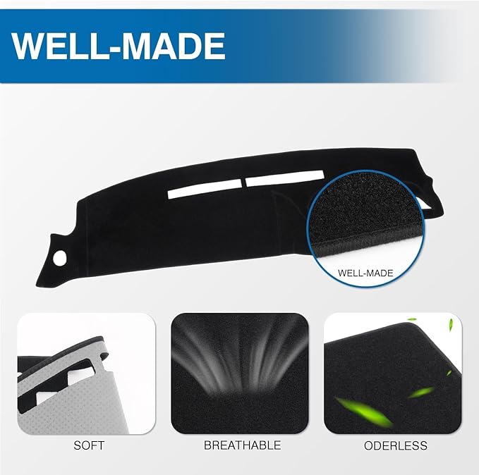 KUST Car Dash Cover for Chevy Chevrolet Silverado C/K 1500 2500 3500&Tahoe&Suburban/GMC Sierra&Yukon 1995 1996 Polyester Dashboard Cover Non-Slip Interior Accessories for Silverado No Glare Black