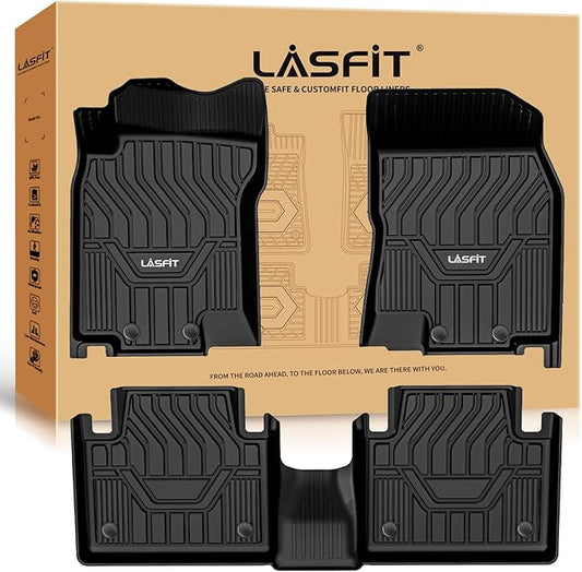 LASFIT Floor Mats for Nissan Rogue 2014-2020 (Not Fit Rogue Sport or Select), All Weather TPE Custom Fit Durable Floor Liners for Rogue S/SV/SL 2020 2019 2018 2017-2014 1st & 2nd Row Car Mats