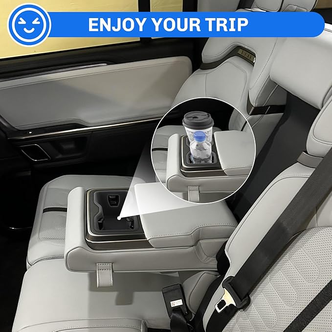 SXCY for 2025 Rivian R1S/R1T Cup Holder Insert 2022-2025 R1S/R1T Accessories Silicone Cup Holder Limiter for 2024 2025 R1S Second Row Cup Drink Holder Adapter Non-Slip Drink Stopper Drink Stabilizer