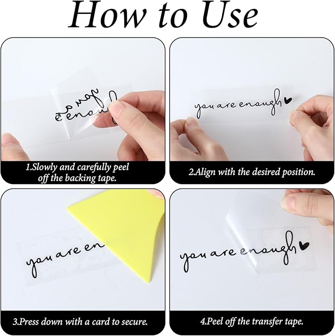 6X You are Enough Car Mirror Decal, Cute Car Stickers for Women's, Cars Decals, Cars Decorations Interior, Mirror Decal, Auto Stickers and Decals, Valentine's Day Gifts for Her (Black/White)