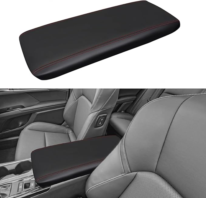 POSAID Center Console Armrest Cover for 2025 Toyota Camry (XSE/XLE/SE/LE) Leather Armrest Cover for 2025 Toyota Camry Accessories, Red Trim