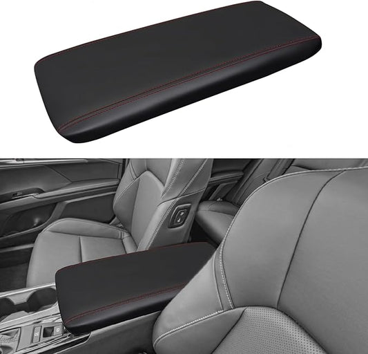 POSAID Center Console Armrest Cover for 2025 Toyota Camry (XSE/XLE/SE/LE) Leather Armrest Cover for 2025 Toyota Camry Accessories, Red Trim