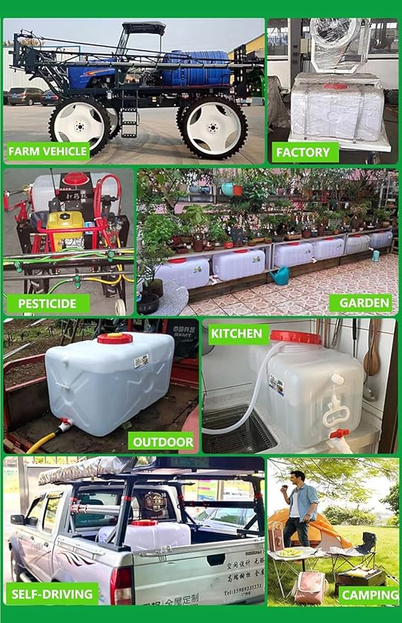 Plastic Portable Water Tank with Spigot for Camping Large Capacity Water Storage Tank Water Container for Emergency Storage Household Outdoor Camping RV Self-Driving(Size:80L/21gallon)