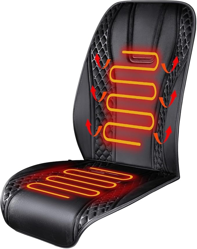 Winter Car Seat Cover Furry Seat Cushion for Car Driver or Passenger Seat Cushion Front Car Seat Covers for Full Back Universal Fit for Car SUV Truck Van, Black