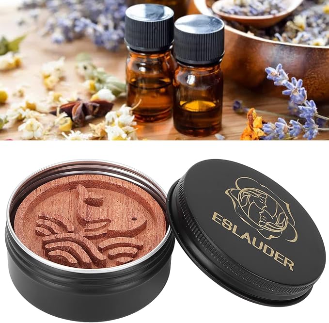 Wood Essential Oil Diffuser, Mini Round Wooden Grain Portable Air Freshener, Oil Diffusers Aromatherapy, for Car Living Room Home Office