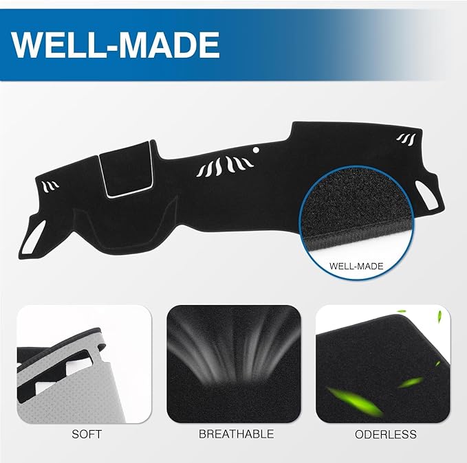 KUST Car Dash Cover for Hyundai Sonata 2020-2023 (Only fits for 8.0-inch Touch Screen Dashboard) Polyester Dashboard Cover Non-Slip Interior Accessories for Sonata Custom Fit Dash Mat No Glare Black