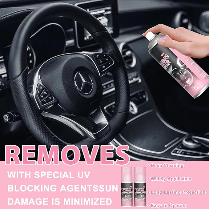 Timeno 2026 New Polishing Cleaner Car Interior, Interior All Purpose Car Cleaner for Rubber, Leather (2)