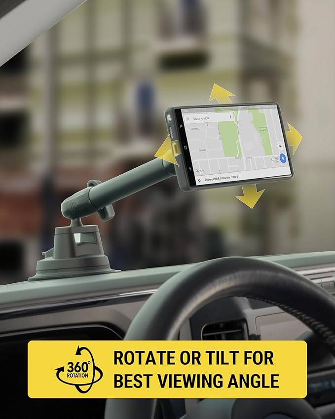 Scosche Extra-Strong Magnetic Cell Phone Car Mount/Tablet Holder for Truck, Semi, & Car, Heavy Duty MagSafe Suction Mount for Dashboard/Windshield Compatible with MagSafe, iPhone, Android & iPad