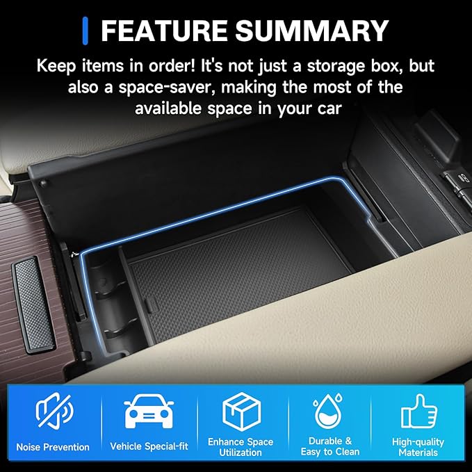 SXCY for 2025 Toyota Sienna Center Console Organizer [Not for Console w/Cool Box] for 2021-2025 Toyota Sienna Accessories 2021-2025 Sienna Armrest Console Organizer 2024 2025 Sienna Console Tray