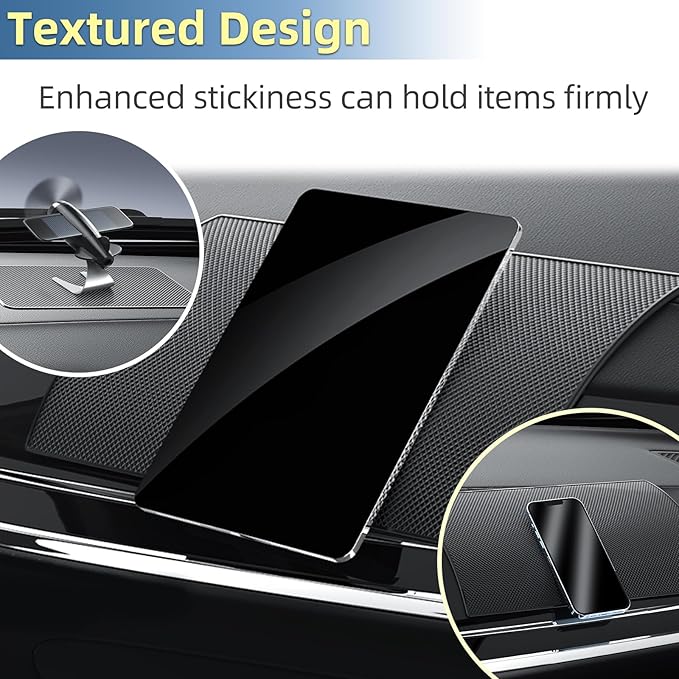 SKYLOTEC Car Dashboard Anti Slip Rubber Pad, Universal Car Non Slip Gel Mat Dash Pad for Cell Phones, Sunglasses, Keys, Electronic Devices
