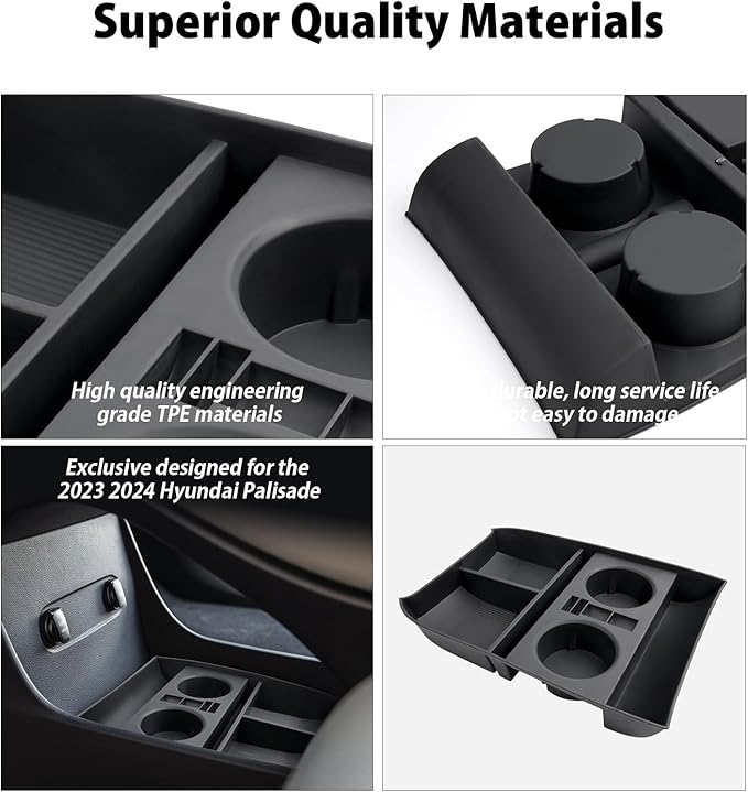 2025 Palisade Lower Console Organizer for 2020 2021 2022 2023 2024 2025 Hyundai Palisade SE/SEL/XRT/Limited/Calligraphy Under Armrest Organizer Insert Tray w/Cup Holder 2025 Palisade Accessories