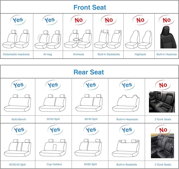 AOOG Fuzzy Leather Car Seat Covers Full Set, Heated Front Bench Back Cushion Protector for Cars SUV Trucks (Full Set,Grey)