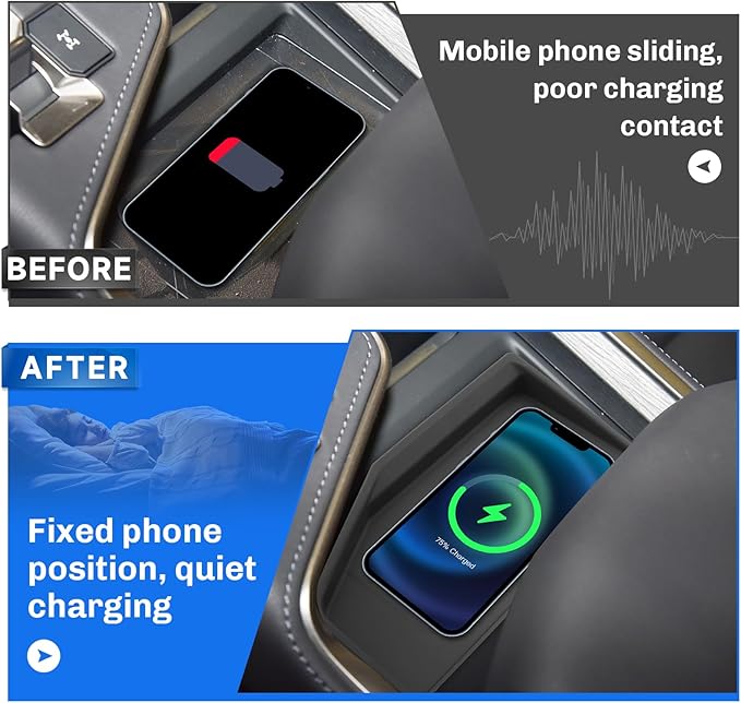 SXCY for 2024 2025 Lexus GX Accessories 2024 2025 GX550 Wireless Charging Protective Mats 2024 2025 GX Accessories Center Console Inserts Liner Anti-Slip Anti-Dust Waterproof Mats