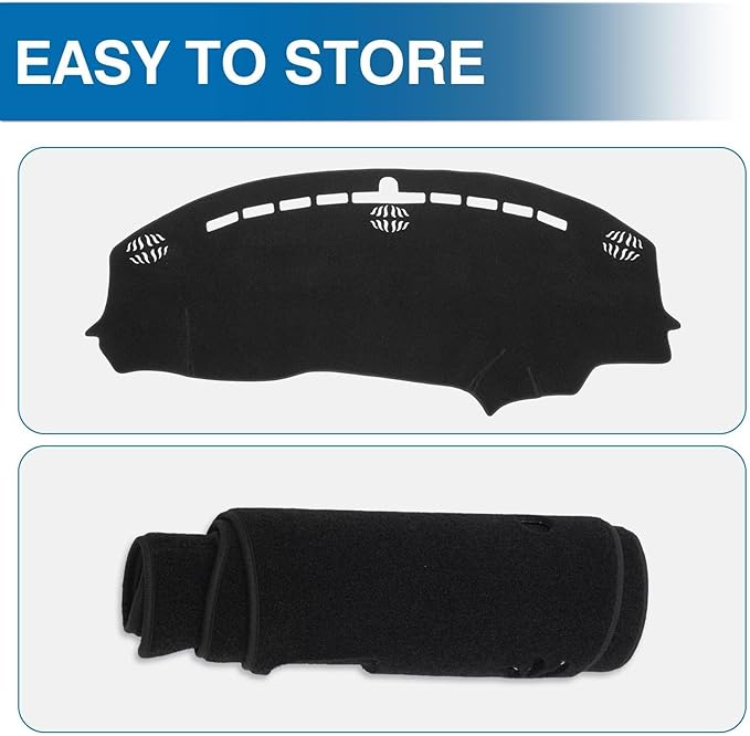 KUST Car Dash Cover for Dodge Challenger 2015-2022 2023 2024 Left Hand Driving Non-Slip Dashboard Cover Interior Accessories for Dodge Challenger Custom Fit Dash Mat Sunshade No Glare Black