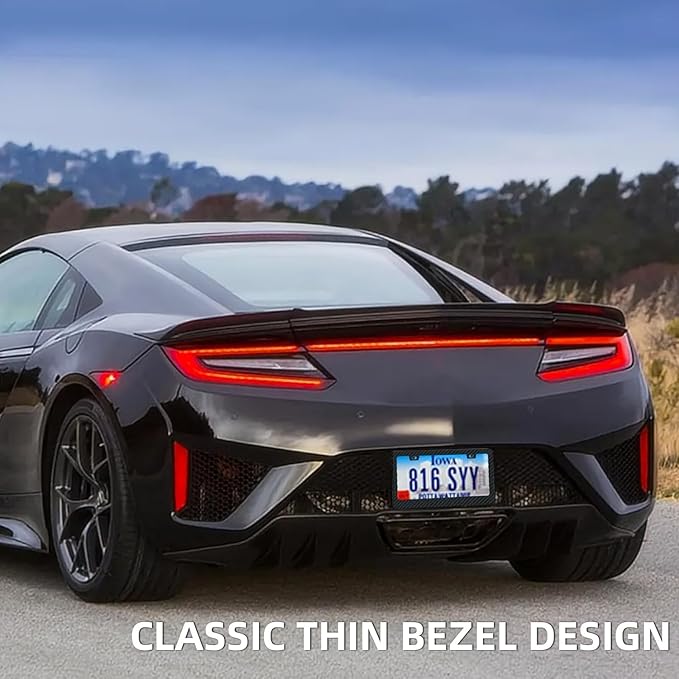 EWBN Carbon Fiber License Plate Frame,1 Pack Black License Plate Frames with Screws & Caps,Classic Carbon Fiber Design Car Black License Plate Holders Fits All Standard US Plates