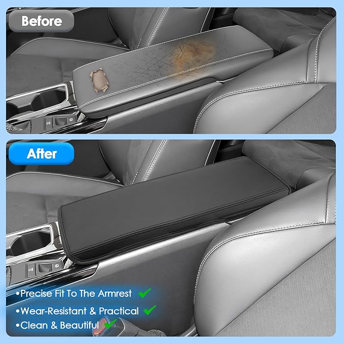 2025 2026 Camry Accessories Center Console Cover for Toyota Camry (LE/SE/Nightshade/XLE/XSE), Waterproof&Comfy Leather Armrest Cover 2026 2025 Camry Accessories