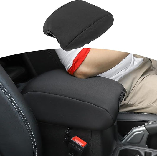 RT-TCZ for Jeep JL Center Console Armrest Pad Cover for Jeep Wrangler JL JLU 2018-Present for Gladiator JT 2020-Present Black Neoprene