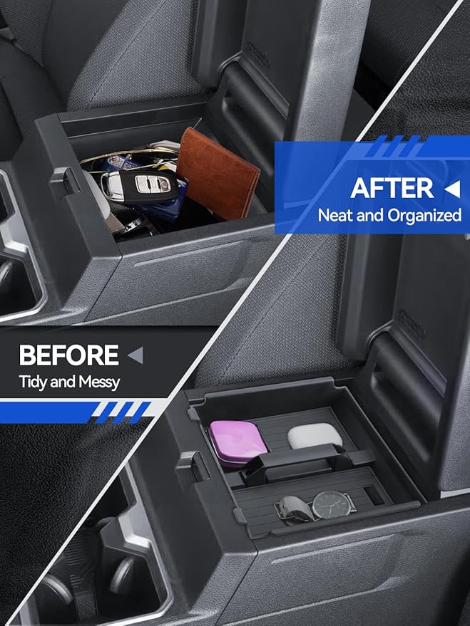 for 4Runner Center Console Organizer 2025 6th Gen Toyota 4Runner Accessories Armrest Tray Middle Storage Box Insert Container Durable ABS Plastic