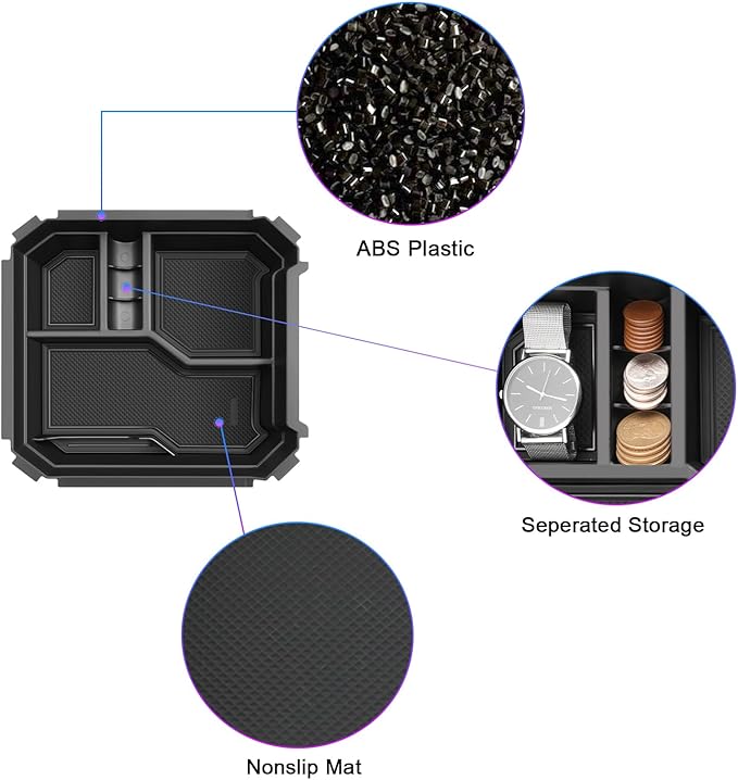 SXCY [2 PCS for 2024 Tesla Cybertruck Center Console Organizer for 2024 Cybertruck Accessories Armrest Console Tray for 2024 Cybertruck Console Organizer