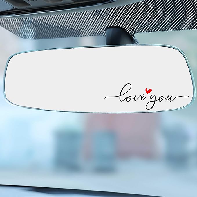 2 x Love You Rearview Decal, Love You Decal, Mirror Stickers, Cup Accessories, Water Bottle Vinyl Stickers, Rear View Mirror Sticker, Car Mirror Decor, Side Mirror