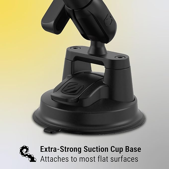 Scosche MP2WD2HD MagicMount™ Pro2 XL Heavy Duty, Strong Suction Cup Cell Phone Mount with Long Arm Windshield/Dashboard Phone Holder and Anti-Shake Stabilizer for iPhone, Android, Tablet, Car, Truck
