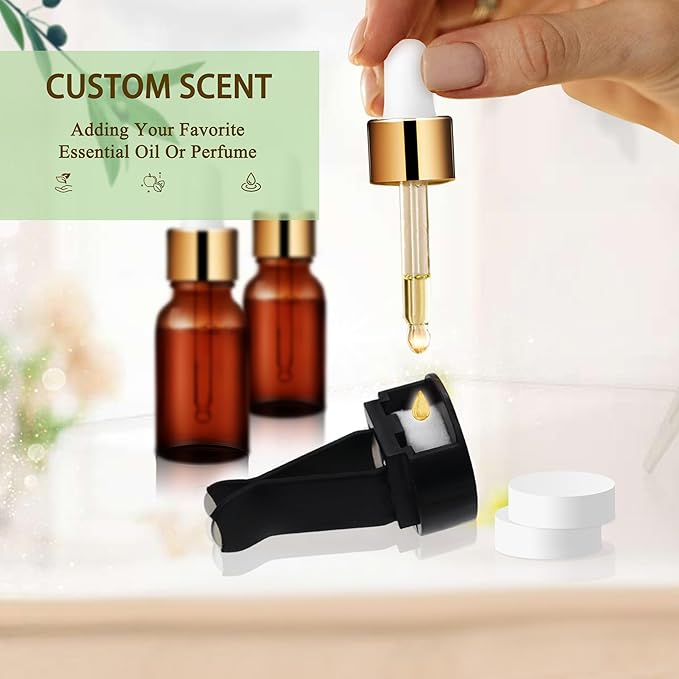 Flower Car Accessories,2pcs White Daisy Bouquet Air Freshener Vent Clips,Car Interior DashBoard Decorations Aesthetics for Women,Refillable Aroma Diffuser