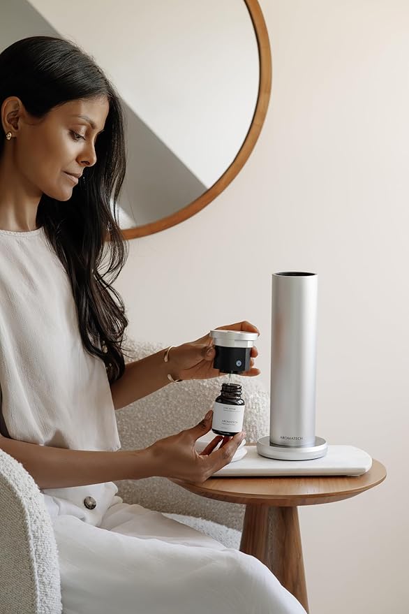 AromaTech New AroMini BT Plus Scent Diffuser w/Bluetooth – Cold-Air Diffusion Scent Machine for Home, Office, Hotel, Spa – Nebulizing Diffusion System for Essential Oil Blends (Black)