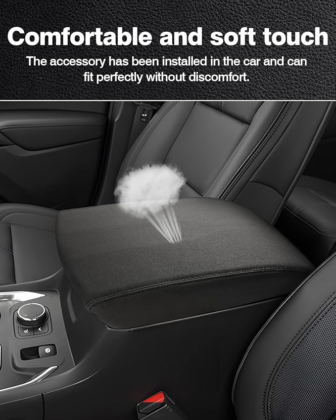 Autorder Center Console Cover for 2018-2024 Chevrolet Traverse Accessories Armrest Cover Anti-Scratch Middle Console Pad Leather Armrest Protector