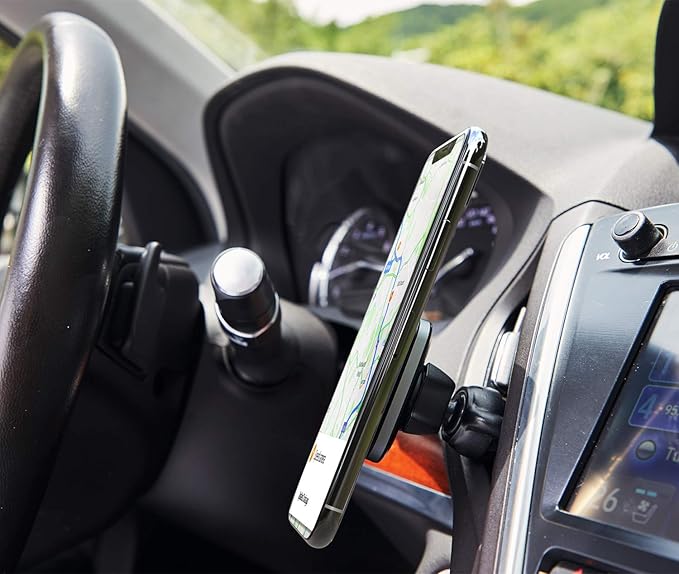 APPS2Car 3-in-1 Car Phone Mount Magnetic Dashboard Windshield Air Vent Mount Phone Holder for Car Universal Car Phone Holder with Powerful Suction Cup Built-in Strong 6 Magnets for All CellPhones