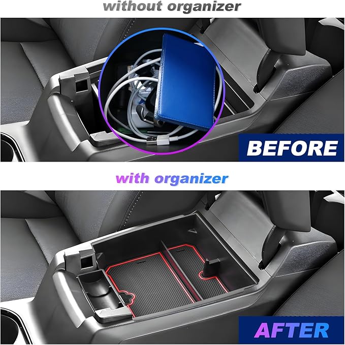 SXCY for 2023-2025 Chevy Colorado/GMC Canyon Center Console Organizer for Chevrolet Colorado Accessories 2024 2025 Canyon Console Tray 2024 2026 Colorado Armrest Console Organizer(Red)