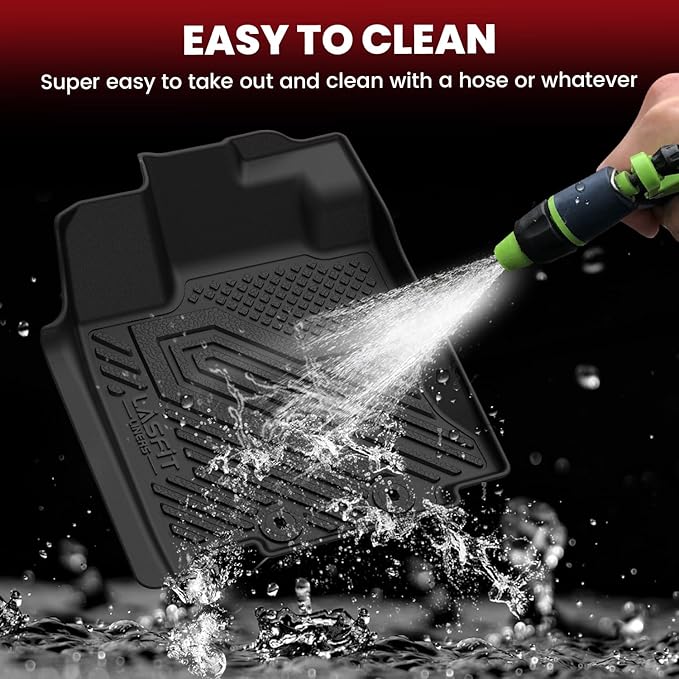 LASFIT Floor Mats for Nissan Pathfinder 2013-2020 / Infiniti QX60 2014-2021 / JX35 2013, All Weather TPE Custom Fit Easy Clean Durable No-Curling Trunk Mat for Pathfinder & QX60 & JX35