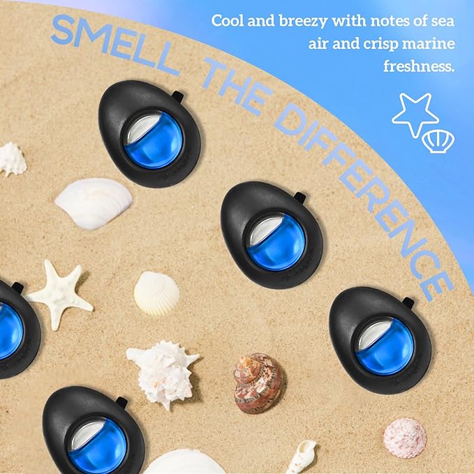 Air Jungles Car Air Freshener Vent Clip 3 Count, Ocean Scent, 4 ml Each, Long-Lasting Car Odor Eliminator, Easy Clip-On Design, Up to 90 Days Freshness for Cars, Trucks, and SUVs