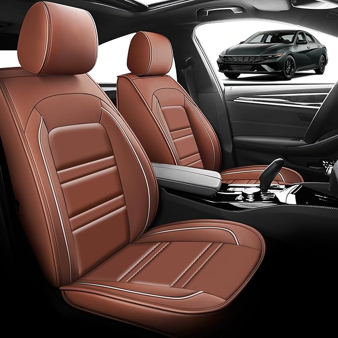 Seat Cover for Hyundai Car Elantra 2001-2025 | Car Seat Covers Front Seats, Waterproof Seat Protectors, Automotive Front Seat Covers (Front Seat, Coffee)