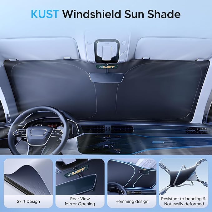 KUST Windshield Sun Shade for Mercedes-Benz E-Class 2010–2016 Window Accessories Shade Sun Visor Foldable Block UV Rays Keep Car Cooler