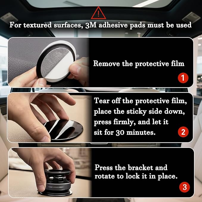 Upgraded 360° Vacuum Magnetic Suction Cup Phone Holder, Foldable and Reinforced Ultra Suction Cup Phone Mount, Compatible with All Smartphones for Car/Gym/Mirror/Smooth Surface (Black)