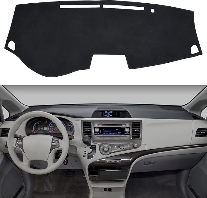 SPEEDWOW Dashboard Dash Board Cover Mat Carpet Compatible with Toyota Sienna 2011-2014